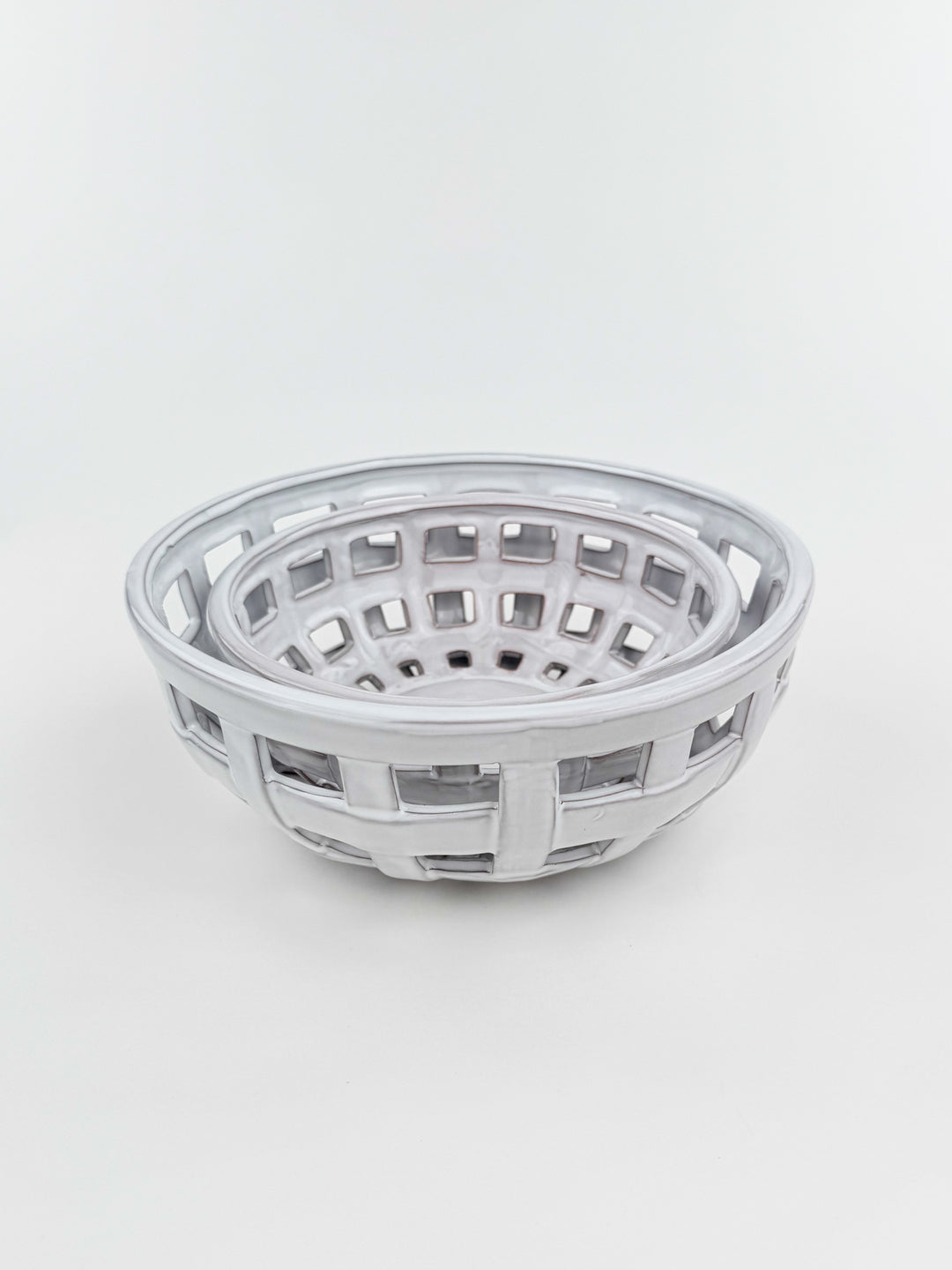 White Basket Weave Bowl