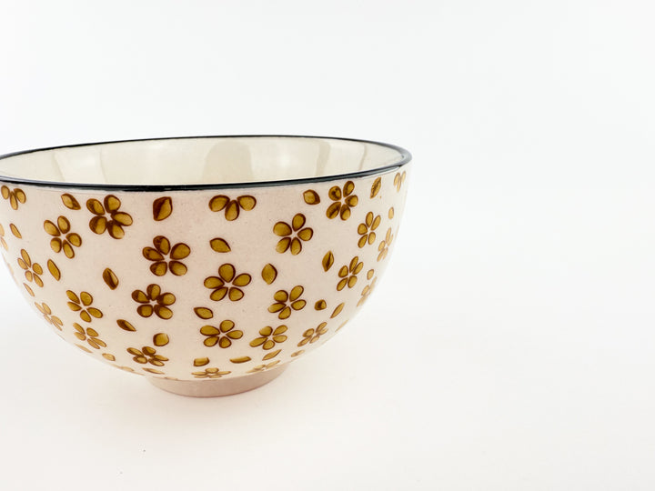 Hand-Stamped Stoneware Patterned Bowl