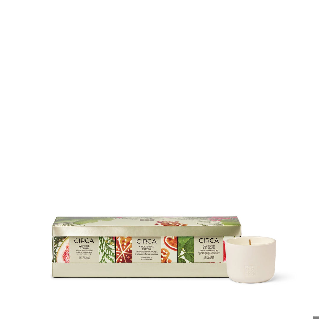 3x2.47 oz. Candle Trio - WHITE FIG & CEDAR, RASPBE