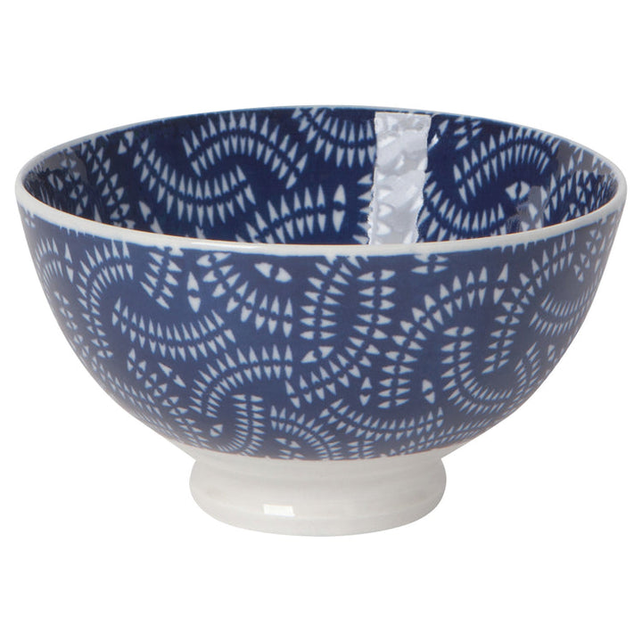 Indigo Geo Stamped Bowl, 4"