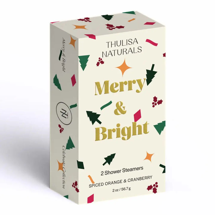 Spiced Orange + Cranberry Merry & Bright Shower Steamers, Set Of 2