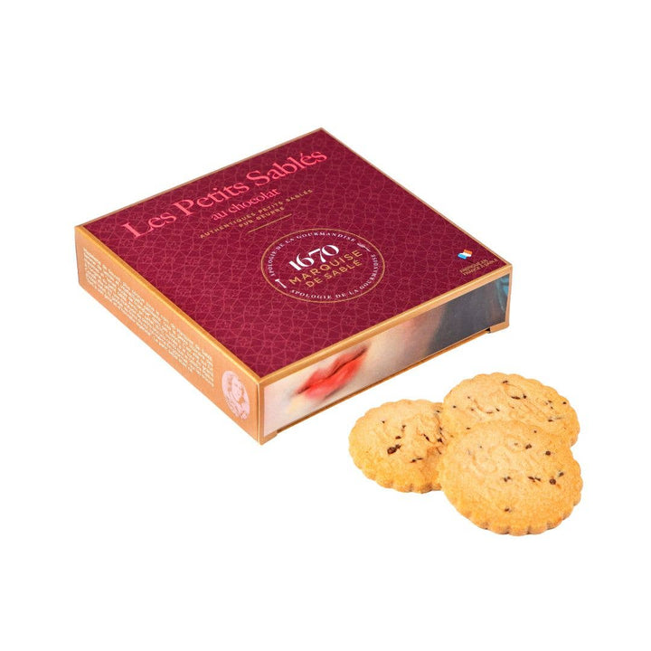 Chocolate Chip French Sables Shortbread Cookies, In Red Gift Box