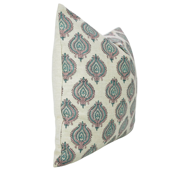 Bold Style Block Print Linen Blend Pillow, 20" x 20"