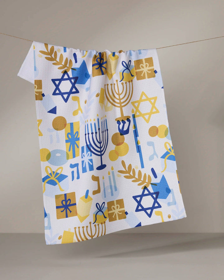 Hanukkah is Here Tea Towel