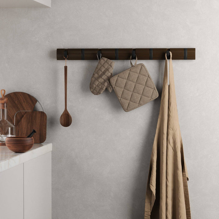 Natural & Nickel Flip 8 Wall Hook