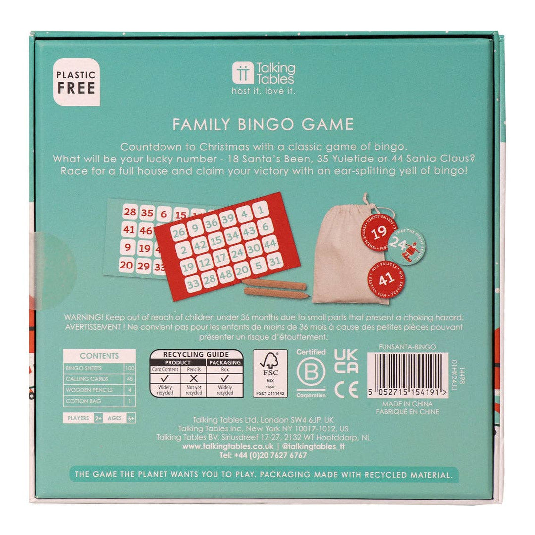 Christmas Family Bingo Game