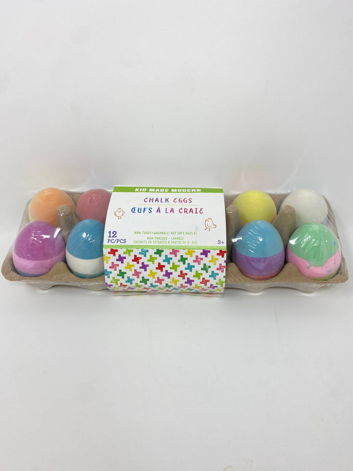Tri-Colored Chalk Eggs, Set Of 12