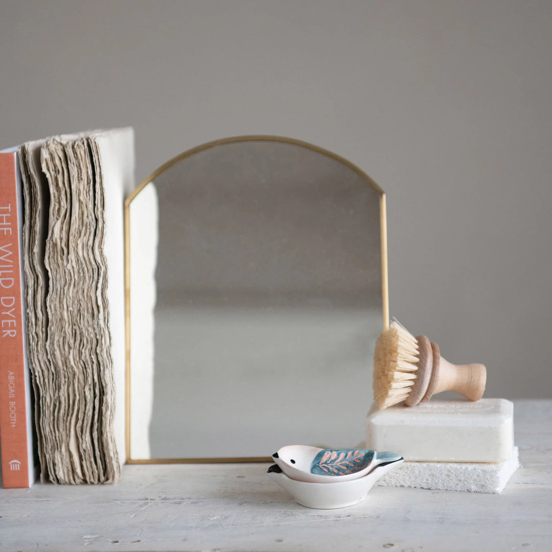 Gold Metal Framed Standing Mirror