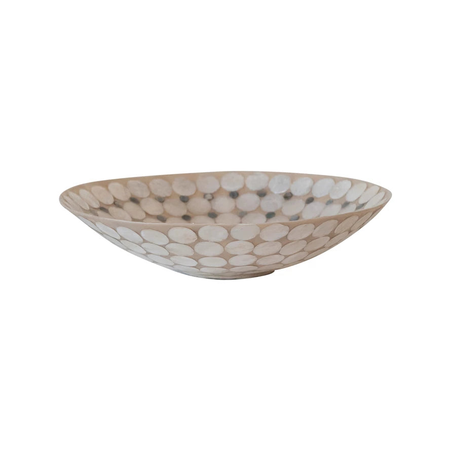 Natural Decorative Resin & Capiz Bowl
