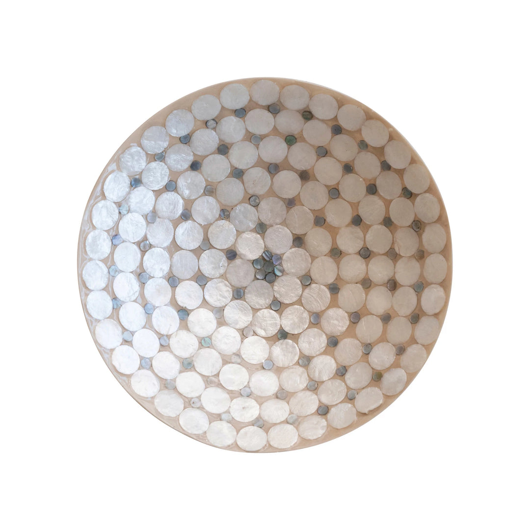 Natural Decorative Resin & Capiz Bowl
