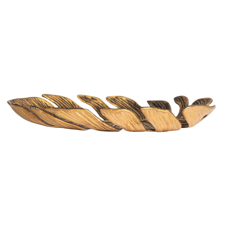 Decorative Pewter Monstera Leaf, Antique Gold