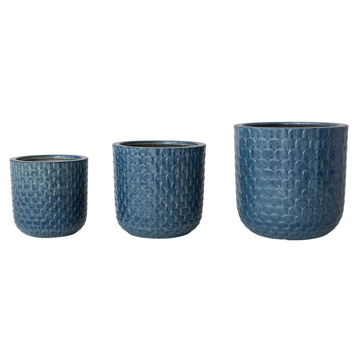 Indoor/Outdoor Planters with Drainage Hole, Set of 3 (Holds 12", 10" & 8-1/2" Pots)