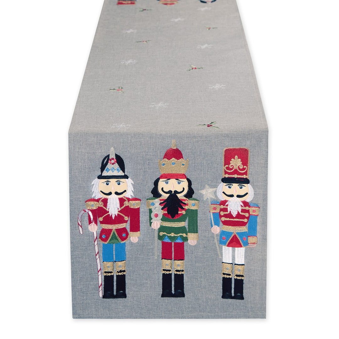 Holiday Nutcrackers Embroidered Table Runner - 14 x 70"