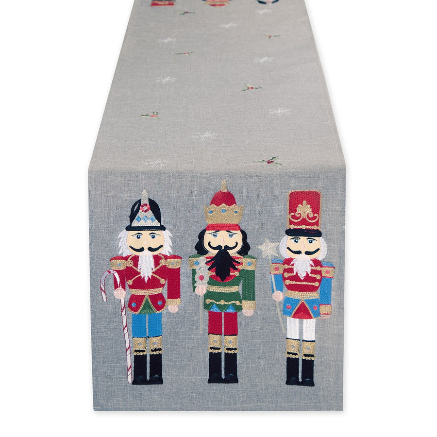 Holiday Nutcrackers Embroidered Table Runner - 14 x 70"