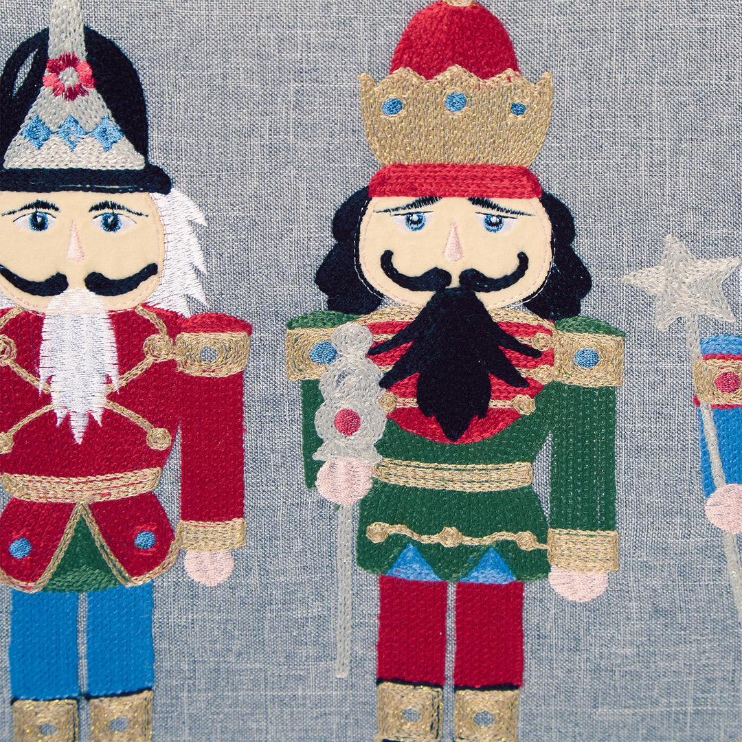 Holiday Nutcrackers Embroidered Table Runner - 14 x 70"