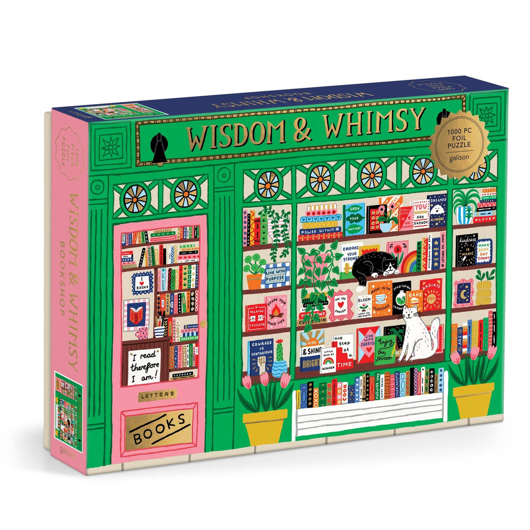 Wisdom & Whimsy Bookshop Foil Puzzle, 1000 Piece