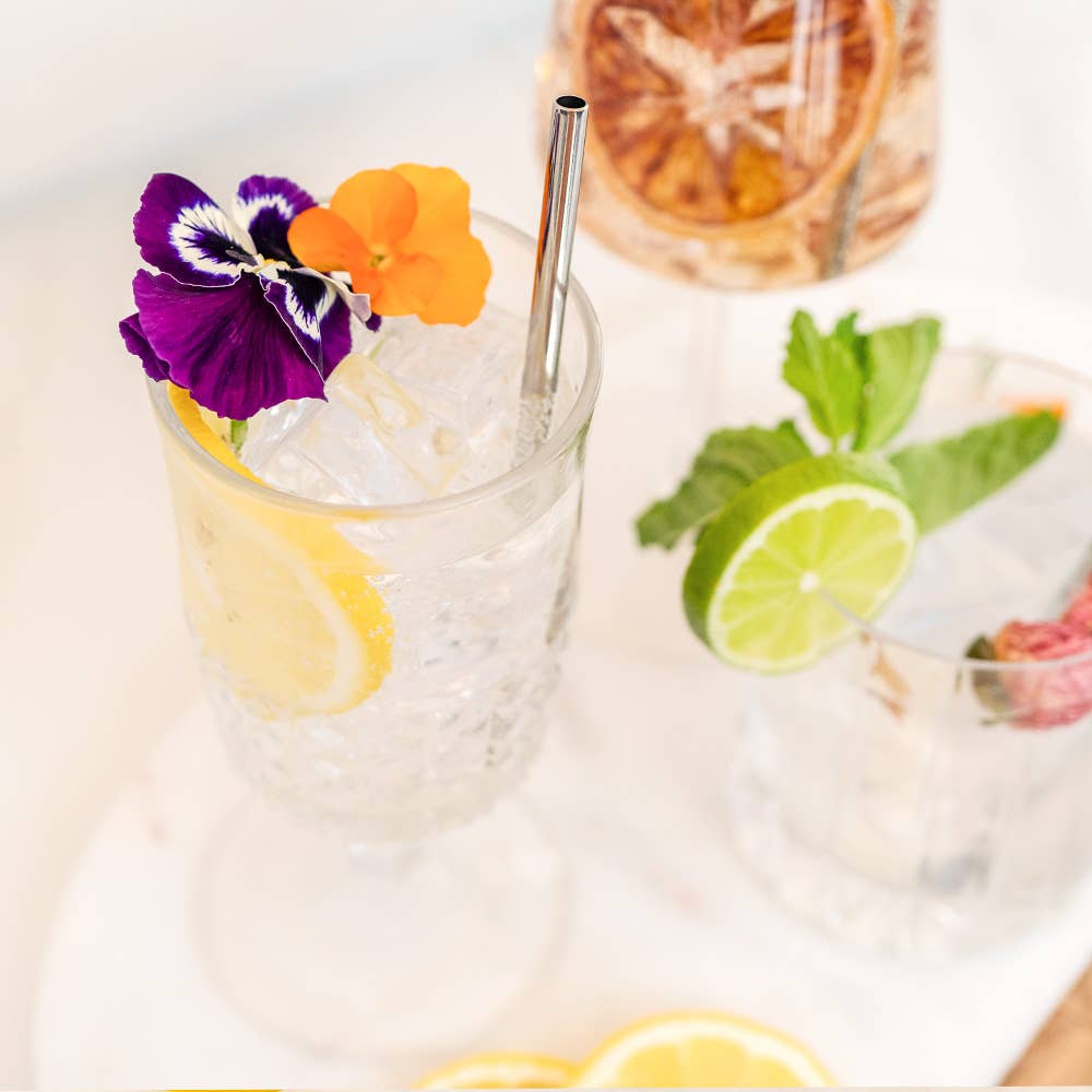 Stainless Steel Cocktail Short Straws, Set of 6