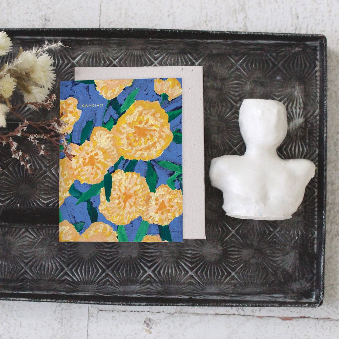 Bursts Of Marigolds - Thank You Card