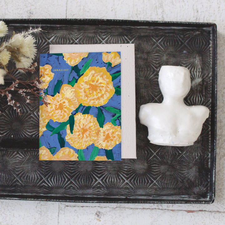 Bursts Of Marigolds - Thank You Card
