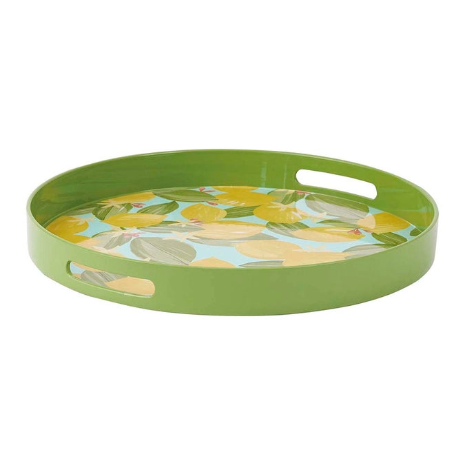 Lemon Blossoms 15" Round Tray