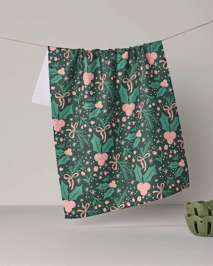 Ivory Sugarplum Florals Tea Towel