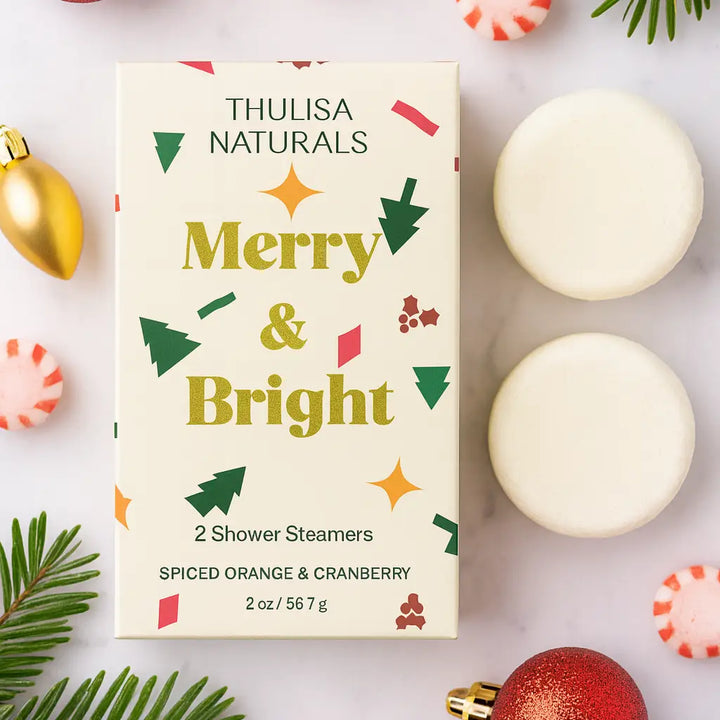 Spiced Orange + Cranberry Merry & Bright Shower Steamers, Set Of 2