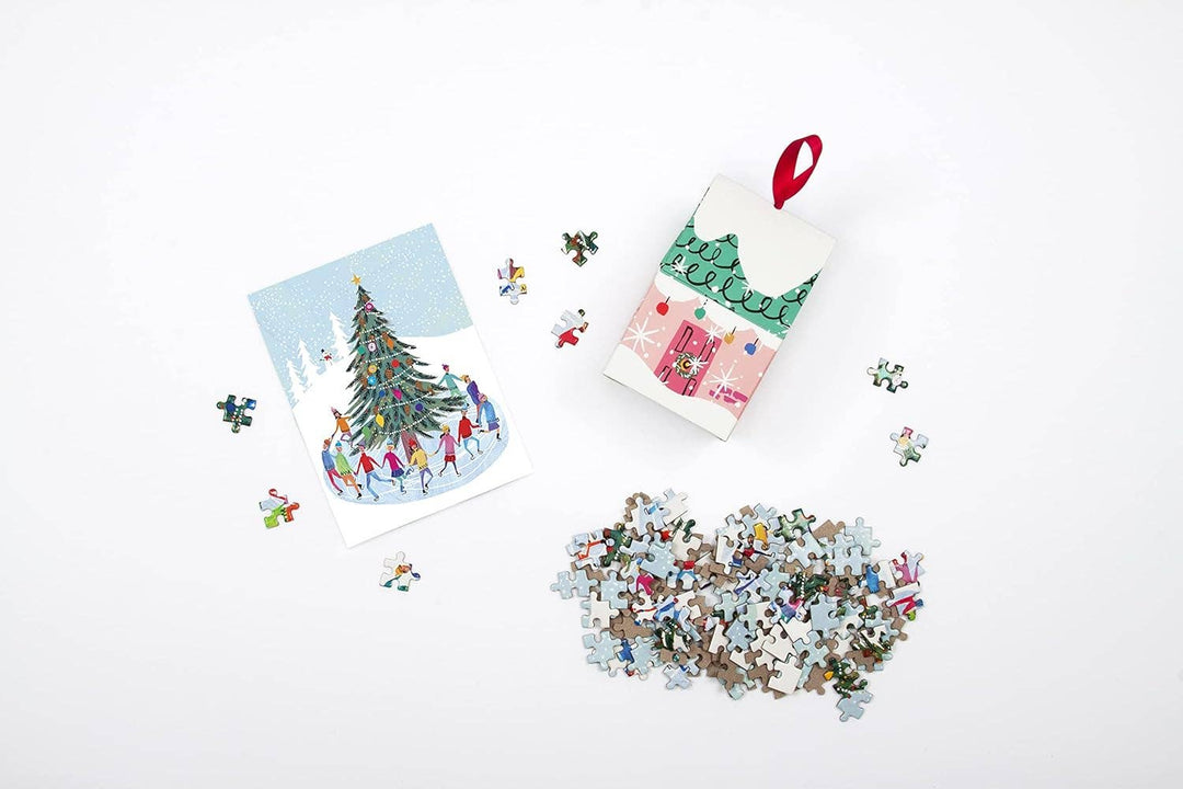 Tree Skaters Puzzle Ornament, 130 Pieces
