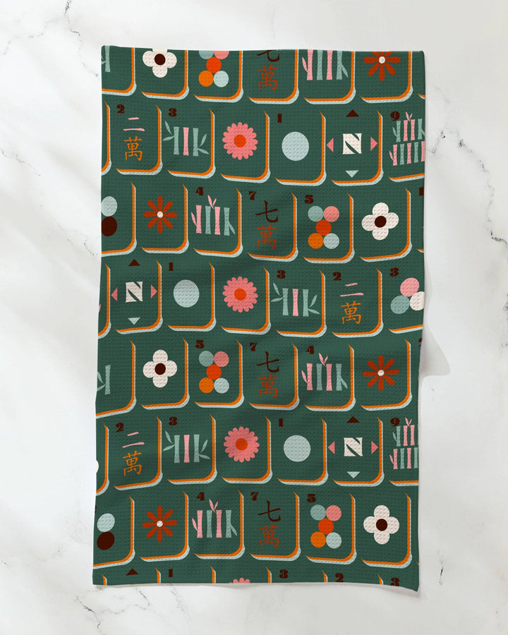 Moss Tile Toss Tea Towel