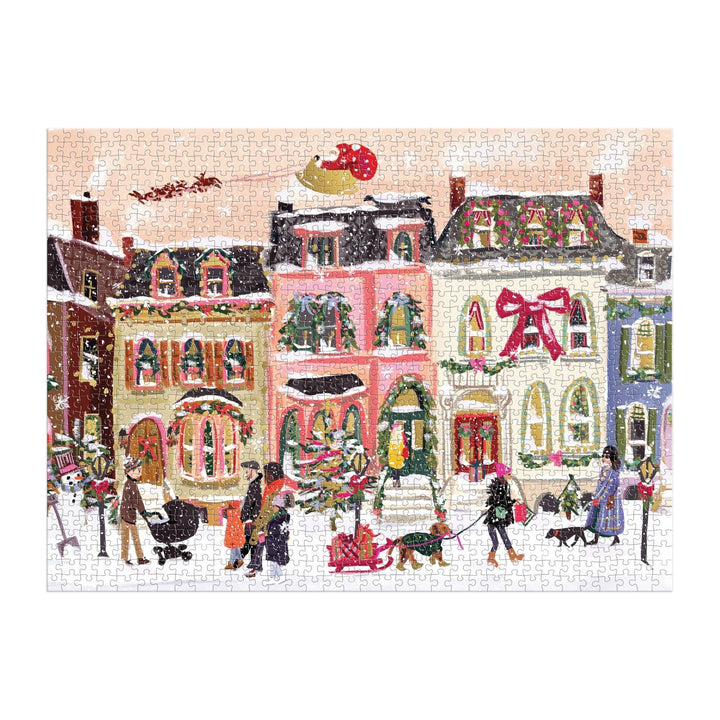 Snowfall on Main Street 1000 Piece Foil Puzzle