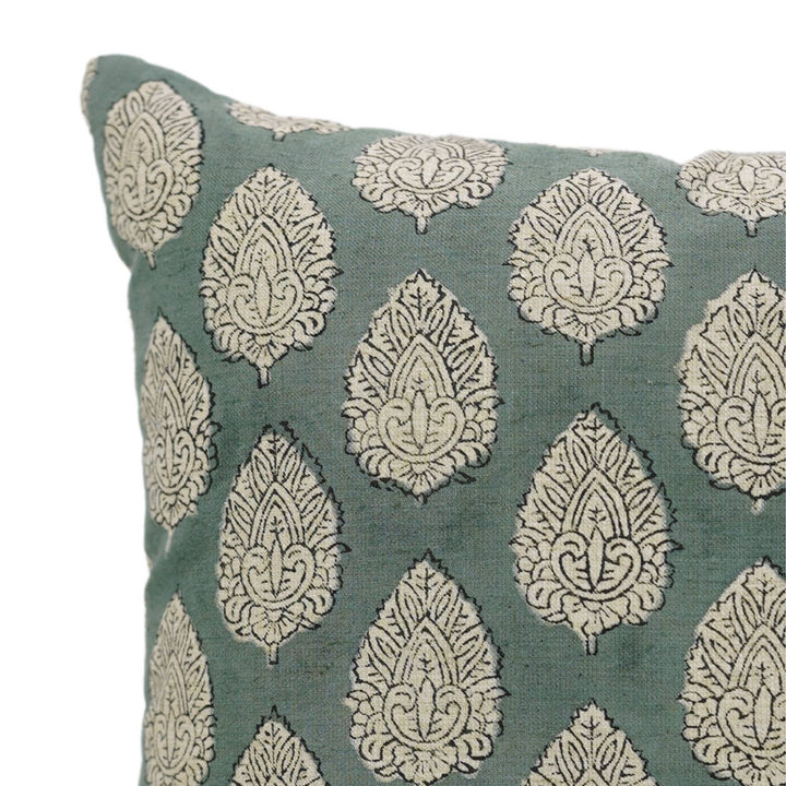 Betal Leaf Block Print Pillow, 20" x 20"