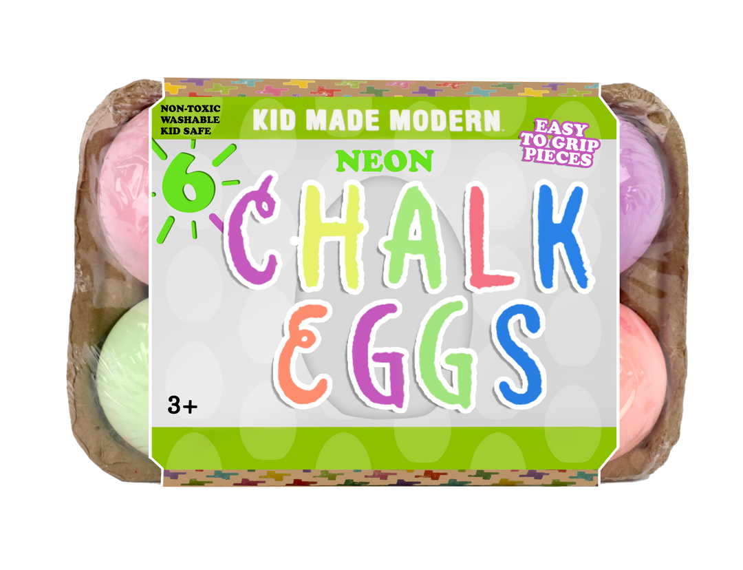 Neon Chalk Eggs, Set Of 6