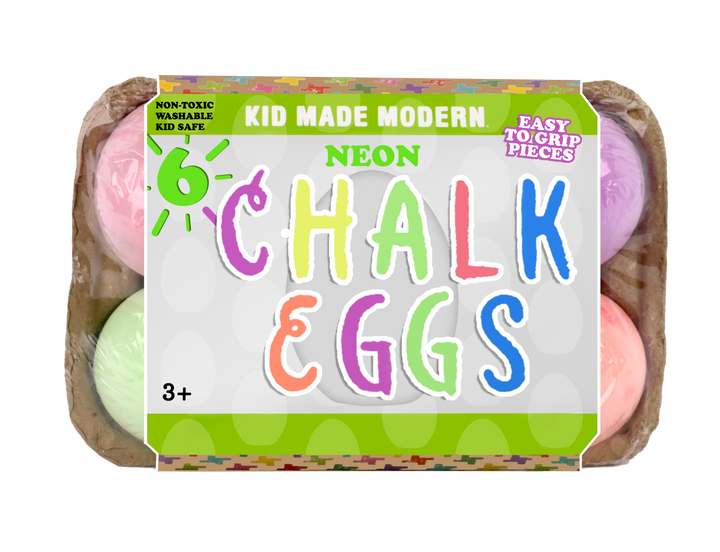 Neon Chalk Eggs, Set Of 6