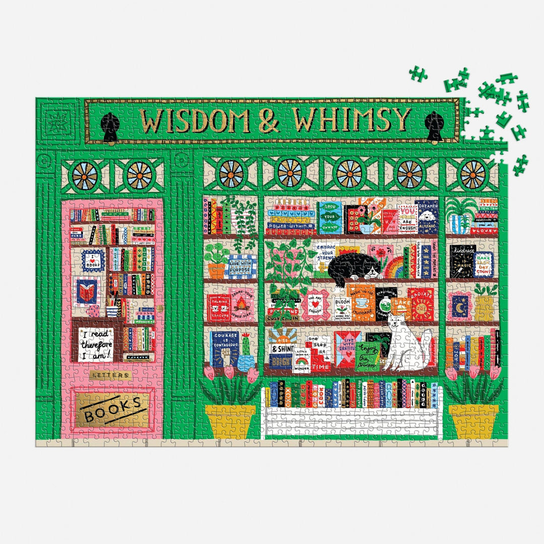 Wisdom & Whimsy Bookshop Foil Puzzle, 1000 Piece