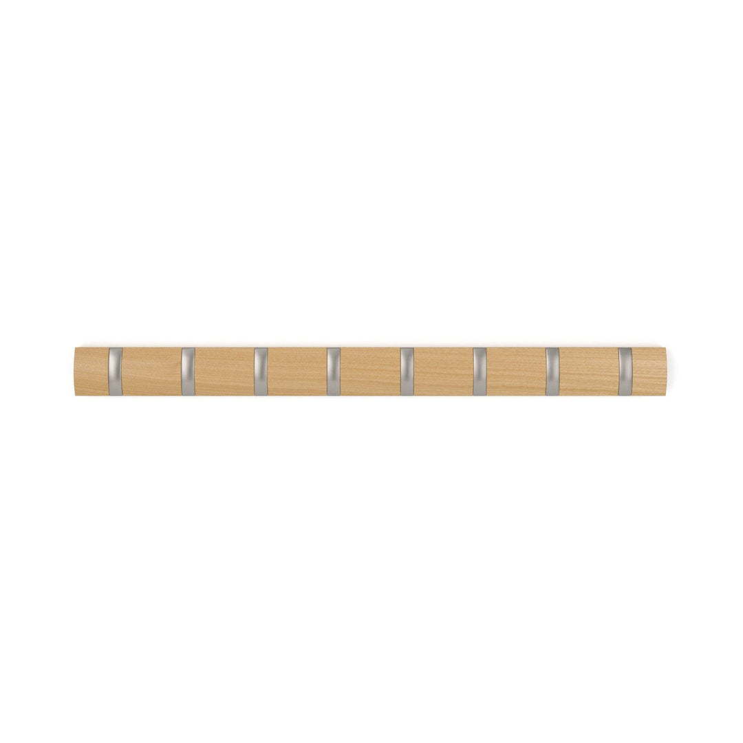 Natural & Nickel Flip 8 Wall Hook