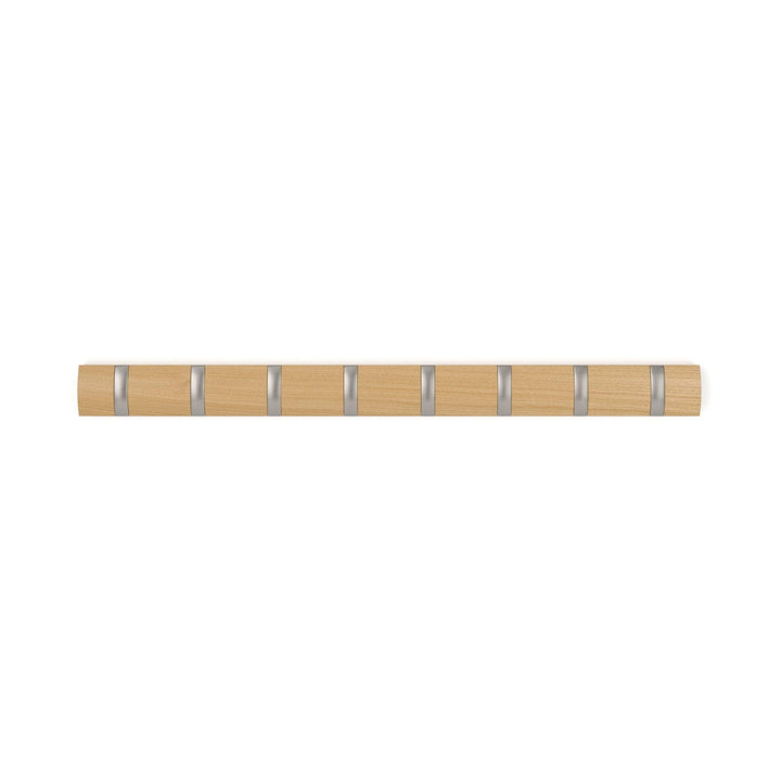 Natural & Nickel Flip 8 Wall Hook