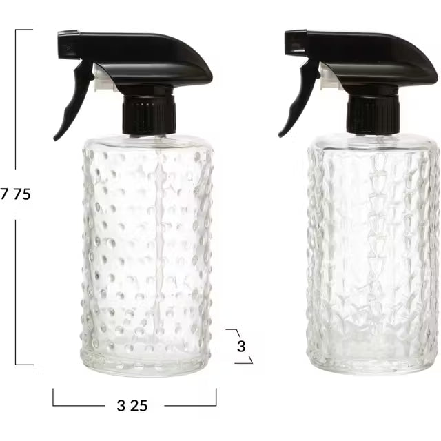 Embossed Glass Spray Bottle