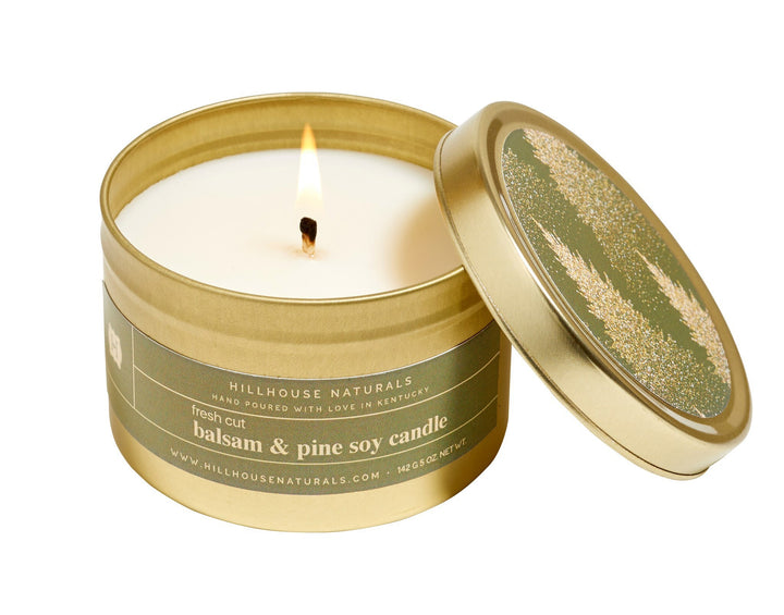Fresh Cut Balsam & Pine Candle In Gold Tin 5oz Ctn.6