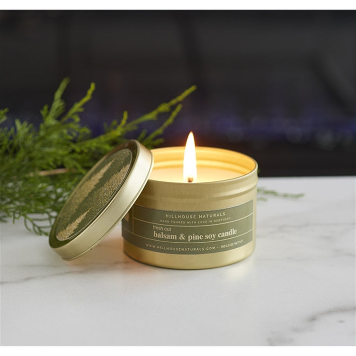 Fresh Cut Balsam & Pine Candle In Gold Tin 5oz Ctn.6