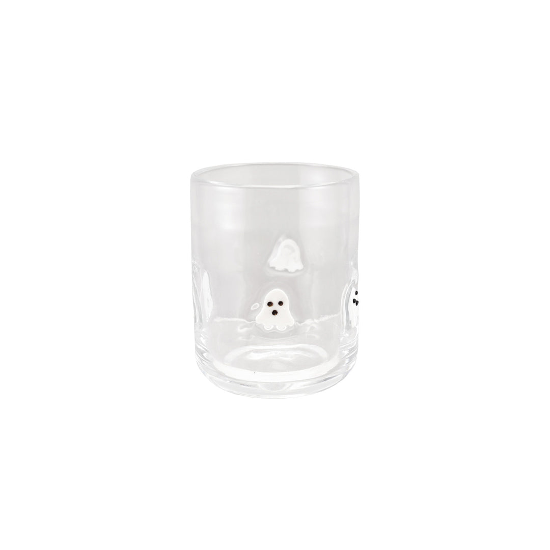 S/2 Drinking Glass with Embedded Ghosts, 16 Oz.