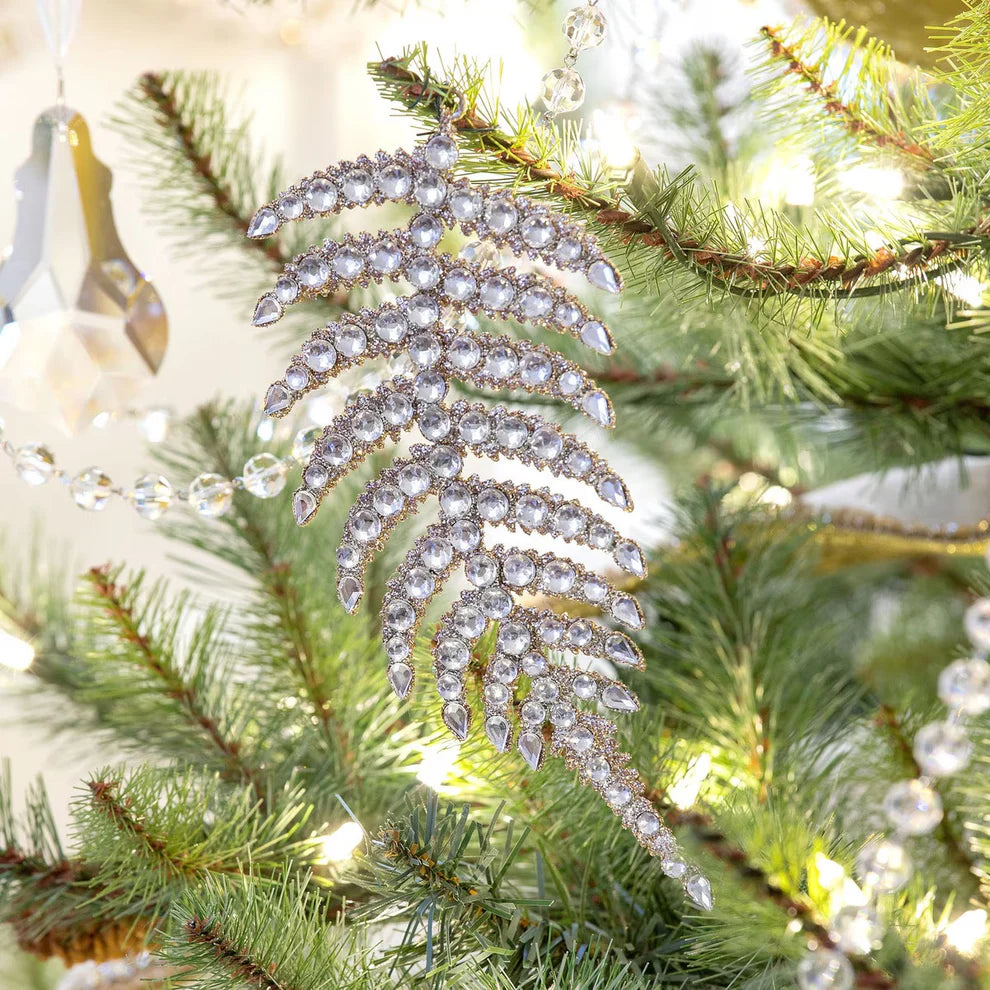 Champagne Gem Fern Frond Ornament