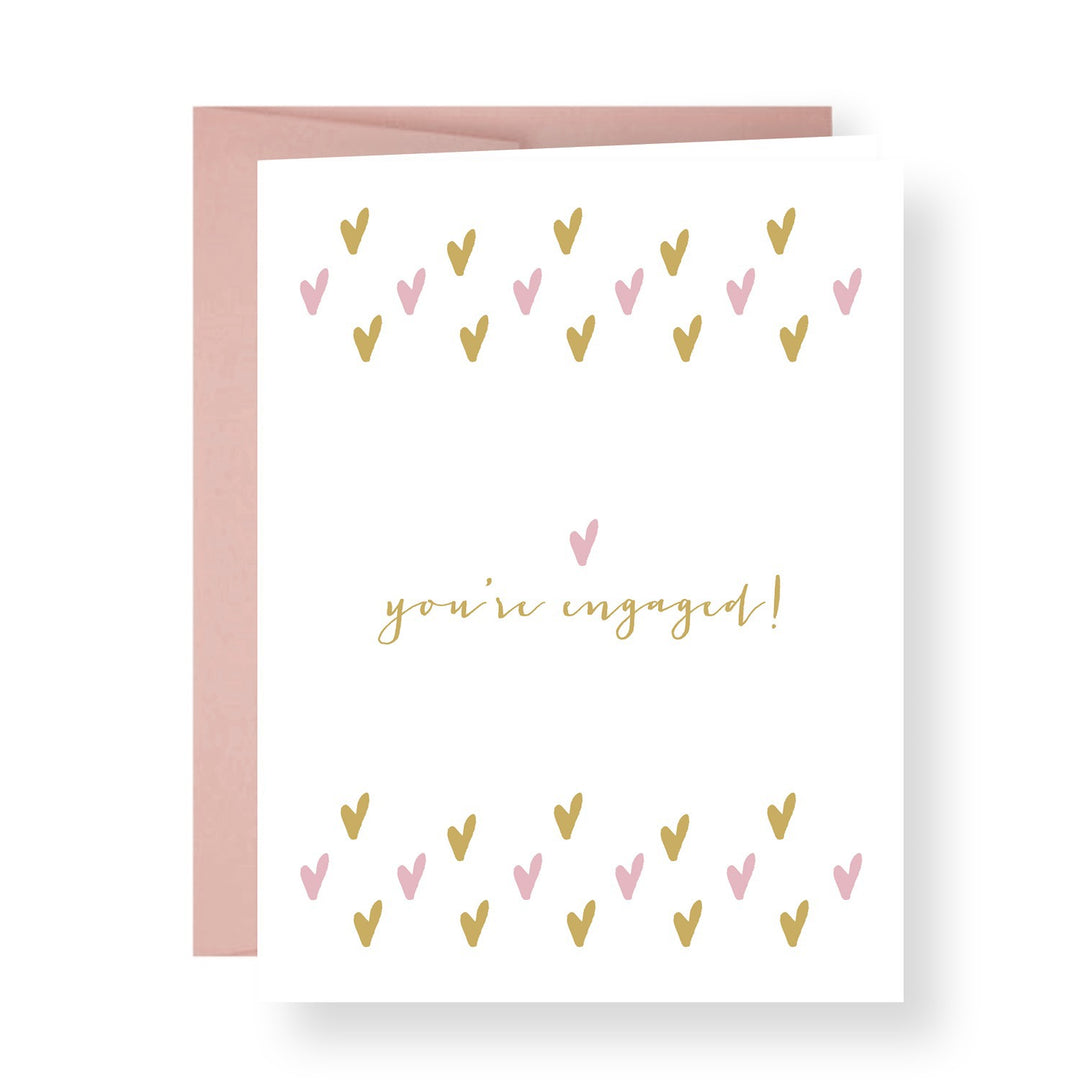You're Engaged Hearts Greeting Card