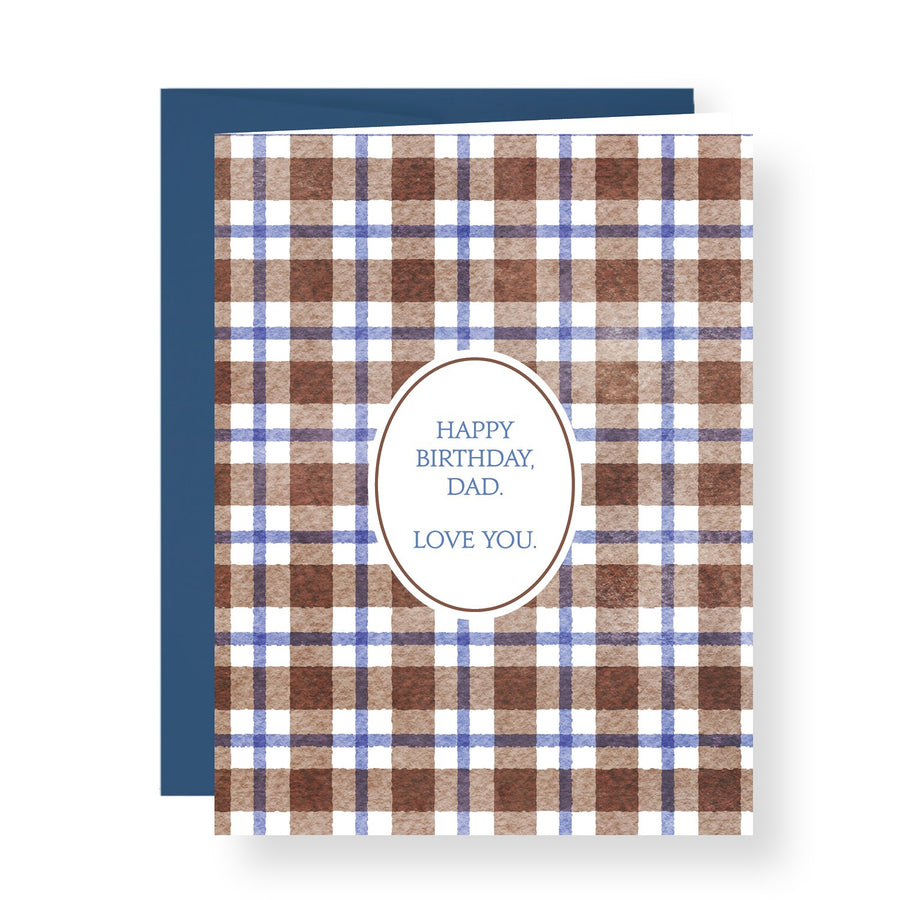 Birthday Dad Plaid Greeting Card