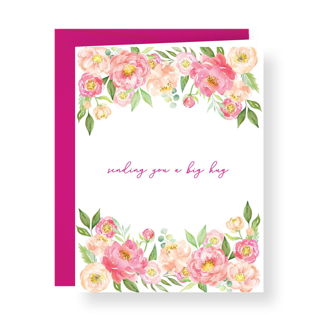 Floral Big Hug Greeting Card