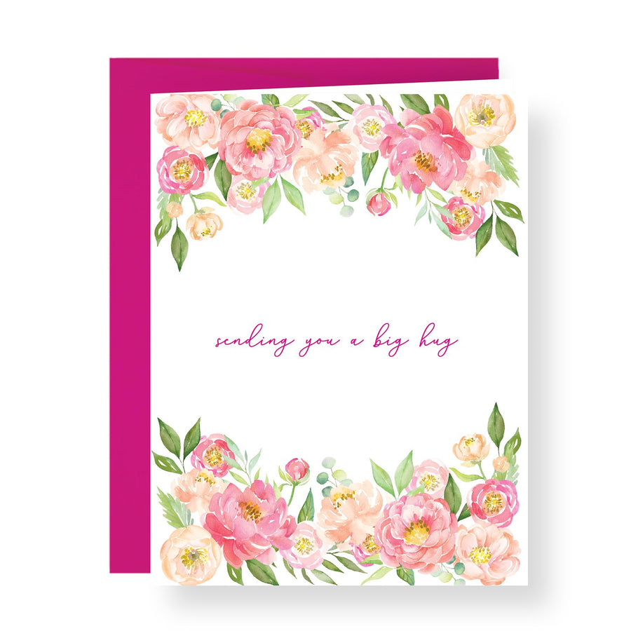 Floral Big Hug Greeting Card