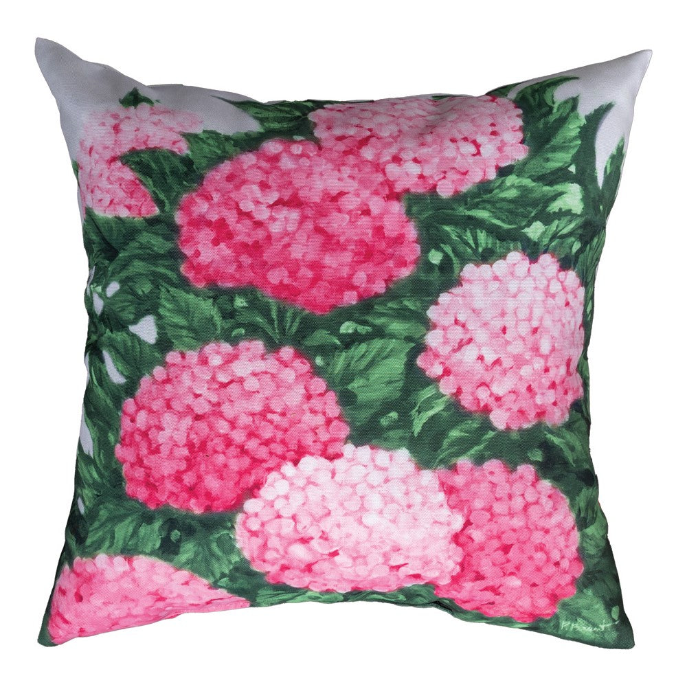 Impressions Of Hydrangeas Climaweave Pillow, 18" x 18"