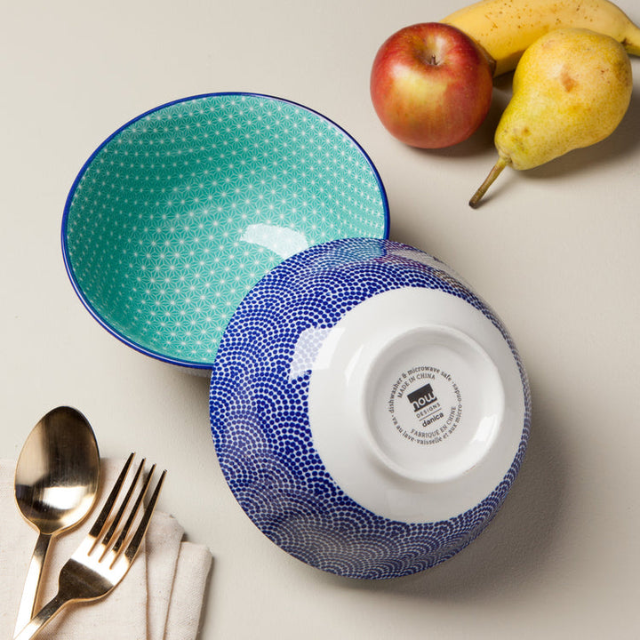 Blue Waves Stamped Bowl, 6"