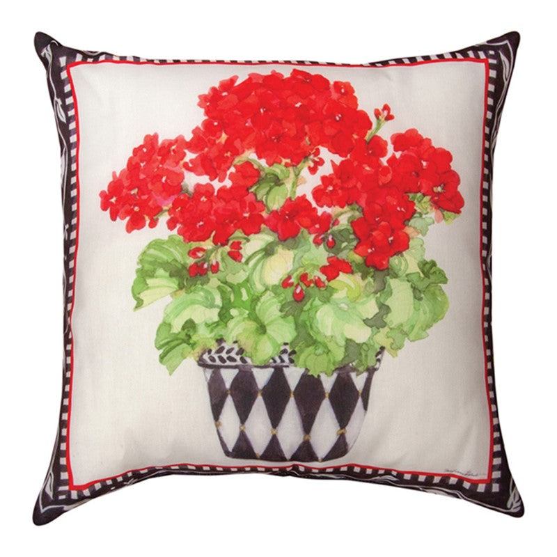Geranium Pots Climaweave Pillow, 18" x 18"