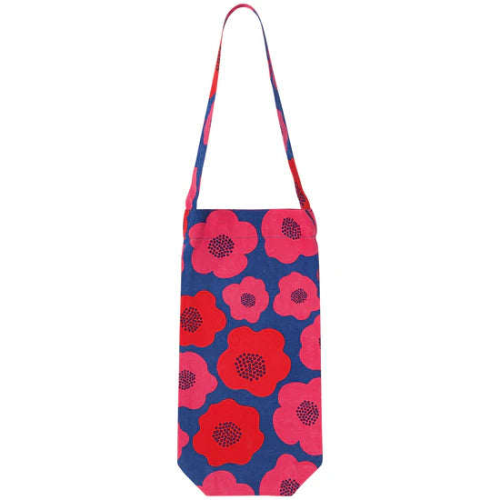Poppy Print Wine Bag