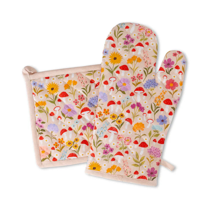 Mushroom Meadows Oven Mitt & Pot Holder Set