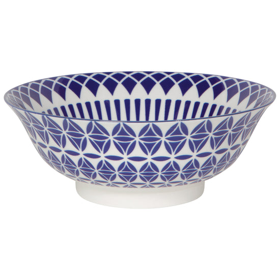 Blue Geo Stamped Bowl, 8"
